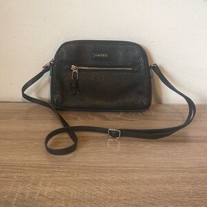 Lodis Crossbody Black Leather Polyester Floral Interior Bag